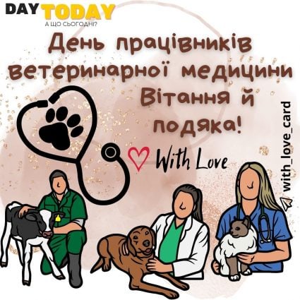 Вітання й подяка! | Вітальна листівка - Листівка на День працівників ветеринарної медицини