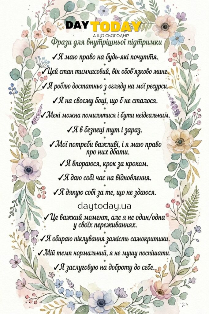 Фрази для внутрішньої підтримки