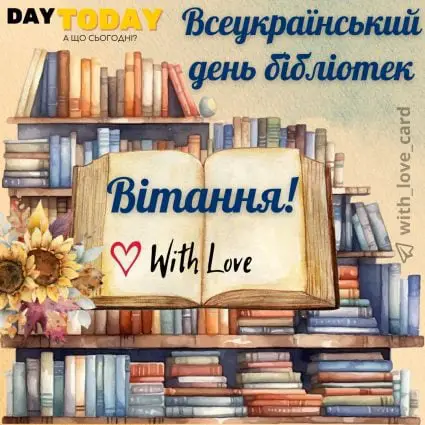 Вітання на день бібліотек! | Вітальна листівка - Листівка на День бібліотек