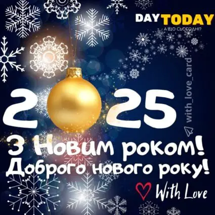 З Новим 2025 роком! Доброго нового року! картинка новорічна побажаннями, тепла українська листівка | Вітальна листівка - Зимові листівки - Листівки на Новий рік
