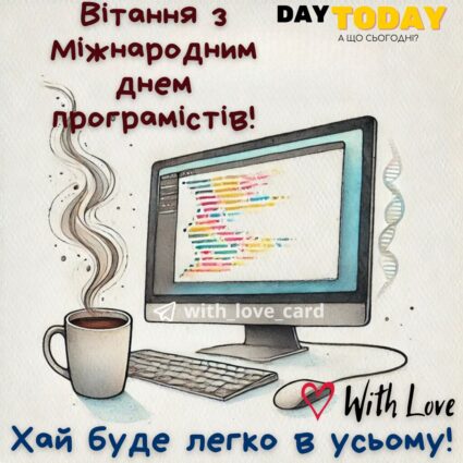 Вітання з Міжнародним днем програмістів! листівка для програміста | Вітальна листівка - Листівка на Міжнародний день програмістів