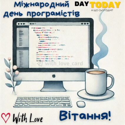 Вітання з Міжнародним днем програмістів! листівка для програмістів або програміста | Вітальна листівка - Листівка на Міжнародний день програмістів