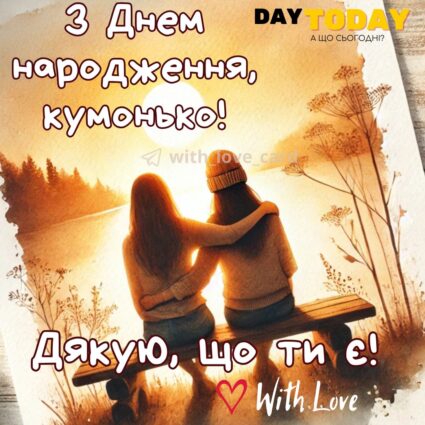 З Днем народження, кумонько! Дякую, що ти є! листівка для куми | Вітальна листівка - Листівки з днем народження - Кумі ДН