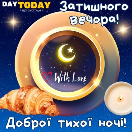 Добраніч! Доброї тихої ночі! Затишного вечора! картинка чашкою на вікні вночі | Вітальна листівка - Доброї ночі - Теплі листівки