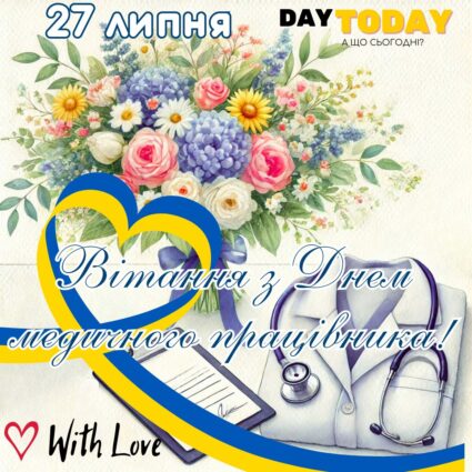 Вітання З Днем медичного працівника! картинка на День медичного працівника 27 липня | Вітальна листівка - Листівка на День медичного працівника