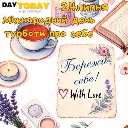 Бережи себе! картинка-записка на Міжнародний день турботи про себе | Вітальна листівка - Листівка на Міжнародний день турботи про себе