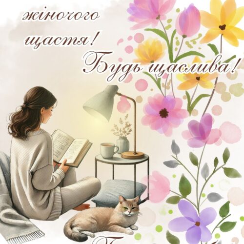 З Днем жіночого щастя! Будь щаслива! Бережи себе! картинка на Міжнародний день жіночого щастя | Вітальна листівка - Листівки на День жіночого щастя