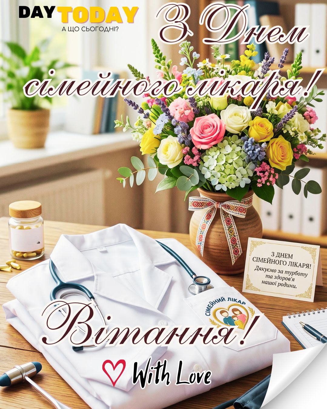 Вітання з Днем сімейного лікаря! картинка на Всесвітній день сімейного лікаря | Вітальна листівка - Листівка на Всесвітній день сімейного лікаря