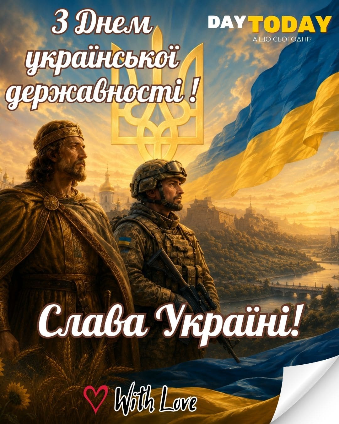 З Днем української державності! Слава Україні! картинка | Вітальна листівка - Листівка на День української державності